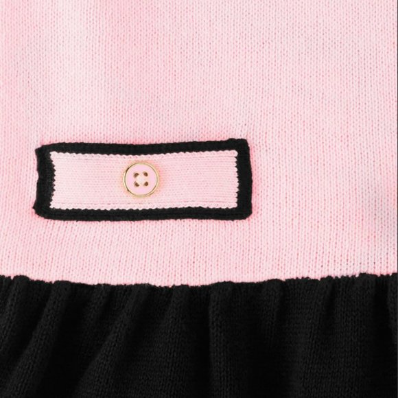 Gymboree Chic Pink & Black Long Sleeve Toddler Sweater Dress with Complimentary - Picture 5 of 9